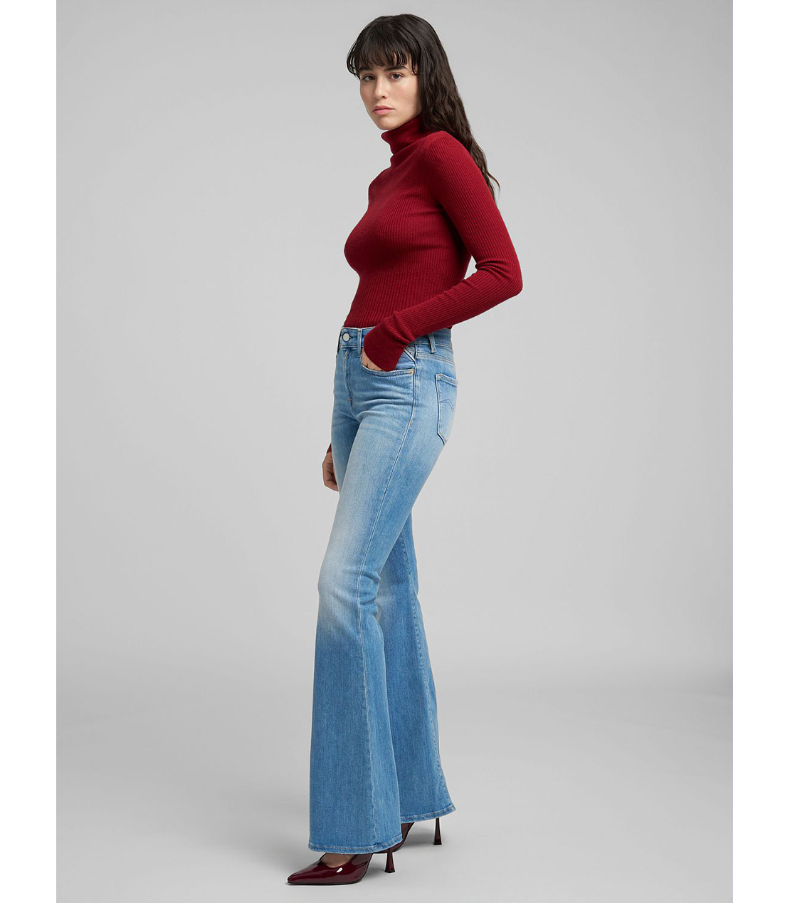 フレアーフィットJOELLA パワーストレッチモダールデニム 詳細画像 ライトブルー 4